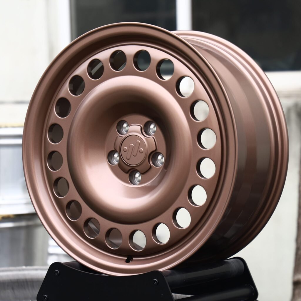 BMW M3 wheels – Copper Steelie Dish, angled view