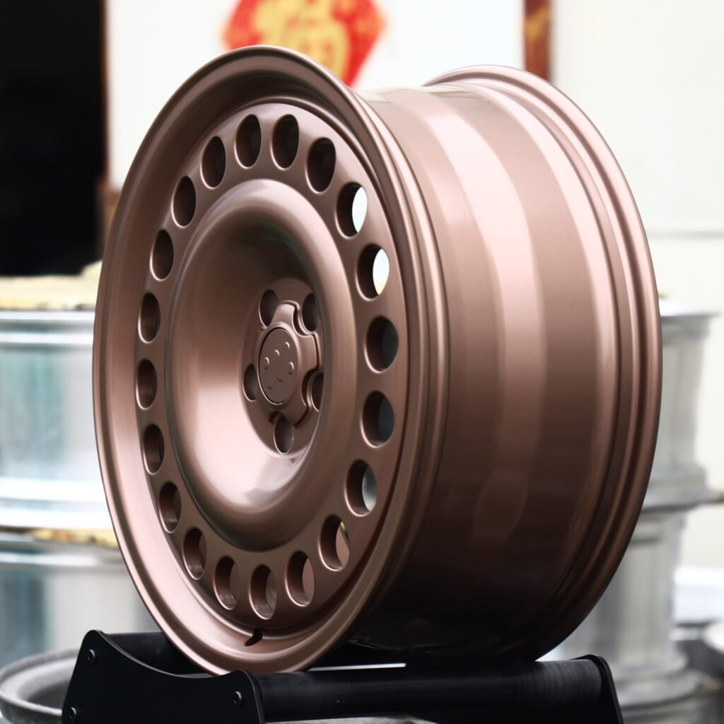 5x130 wheels – Copper Steelie Dish, side view