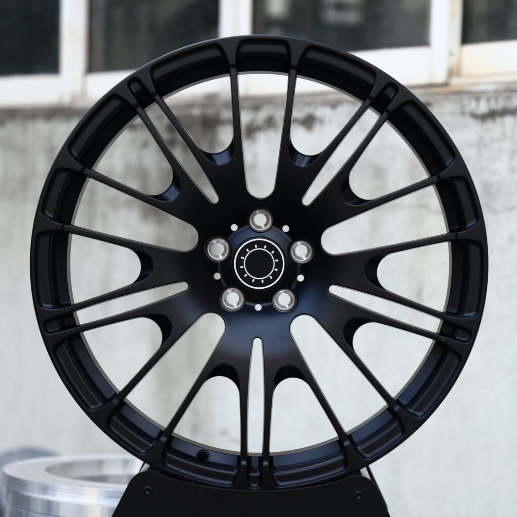 Porsche 911 wheels – Gloss Black 10 Y-Spoke, front view