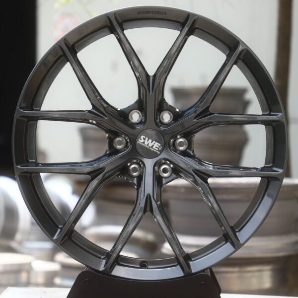 Porsche 911 wheels – Gunmetal 5 Split-Spoke, front view