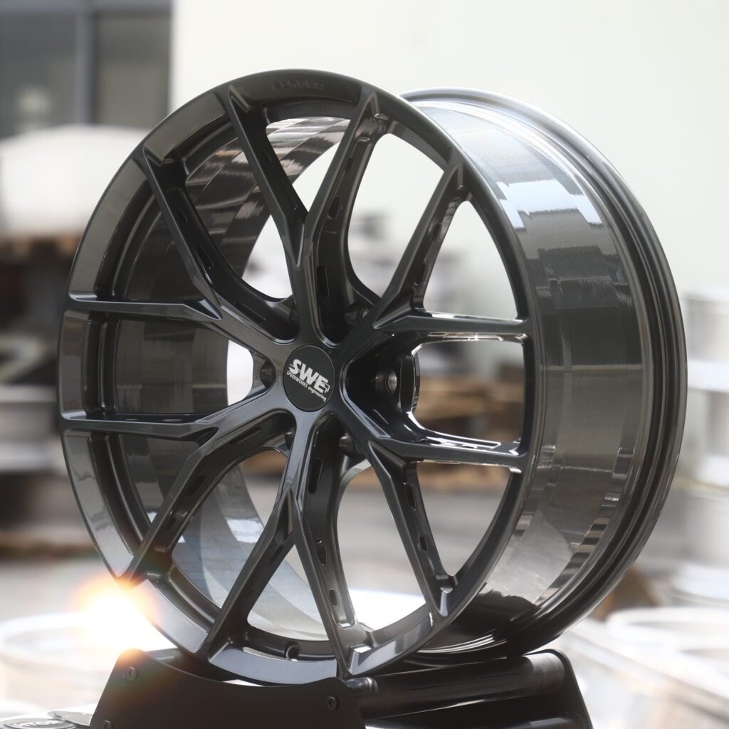BMW M3 wheels – Gloss Black 5 Y-Spoke, angled view