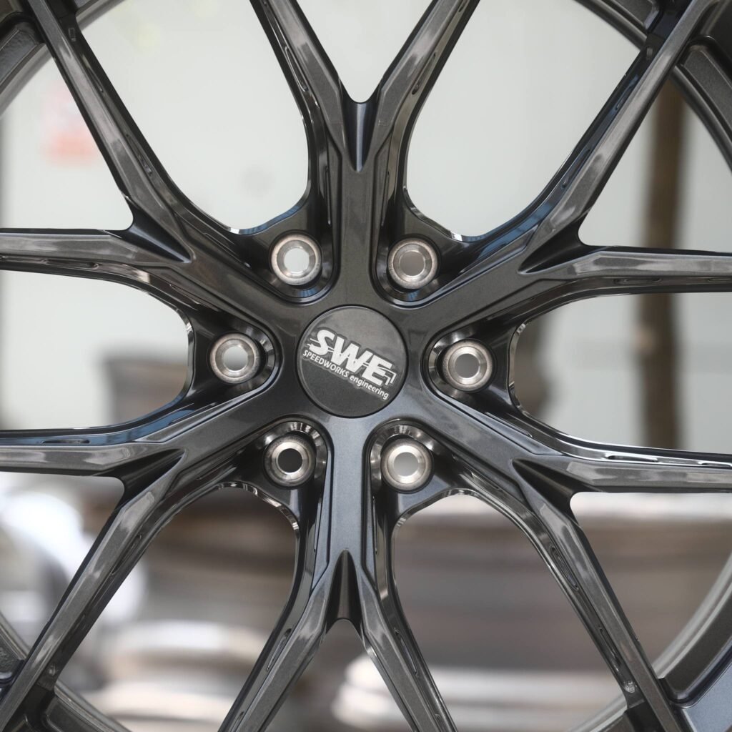 BMW M4 F82 wheels – Gloss Black 5 Y-Spoke, lip and barrel detail