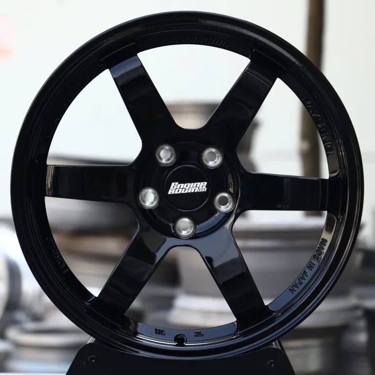 Porsche 911 / M3 Forged Wheels – Gloss Black 6-Spoke, front view