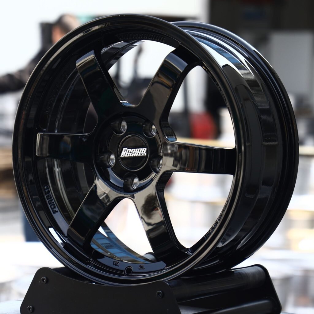 BMW M3 wheels – Gloss Black 6-Spoke, angled view