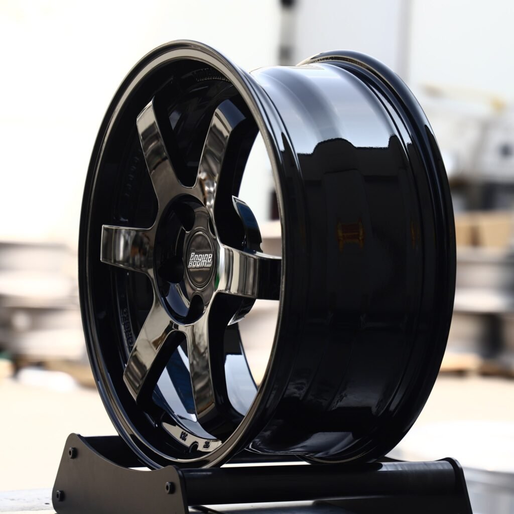 5x130 wheels – Gloss Black 6-Spoke, side view
