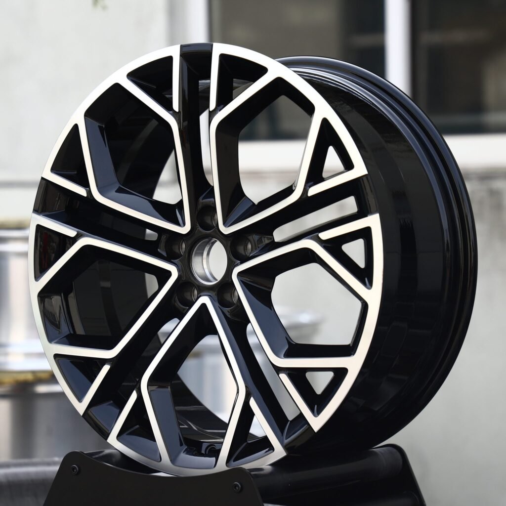 BMW M3 wheels – Gloss Black Machined Multi-Spoke, angled view