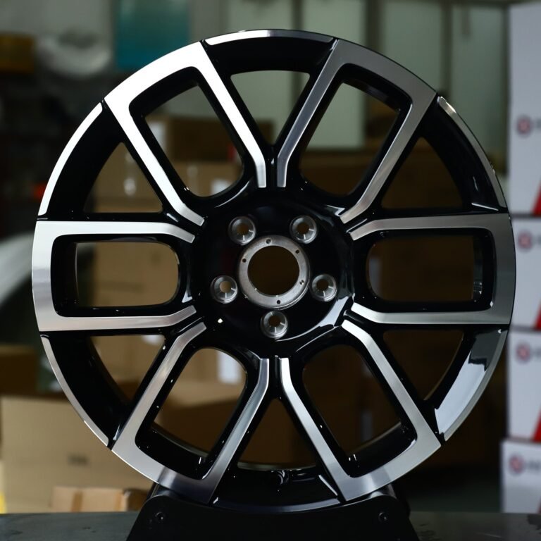 Porsche 911 wheels – Gloss Black Machined Multi-Spoke, front view