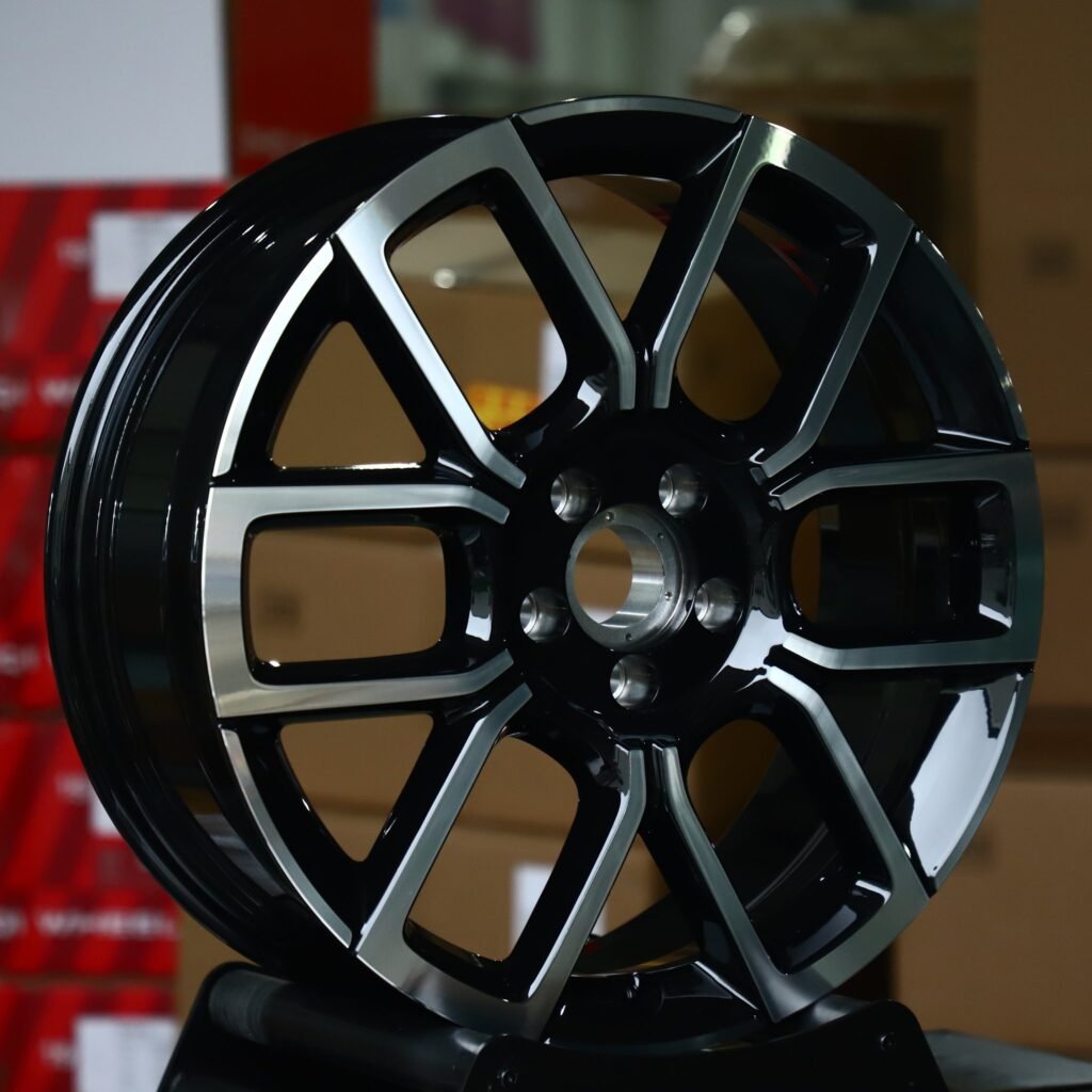 BMW M3 wheels – Gloss Black Machined Multi-Spoke, angled view