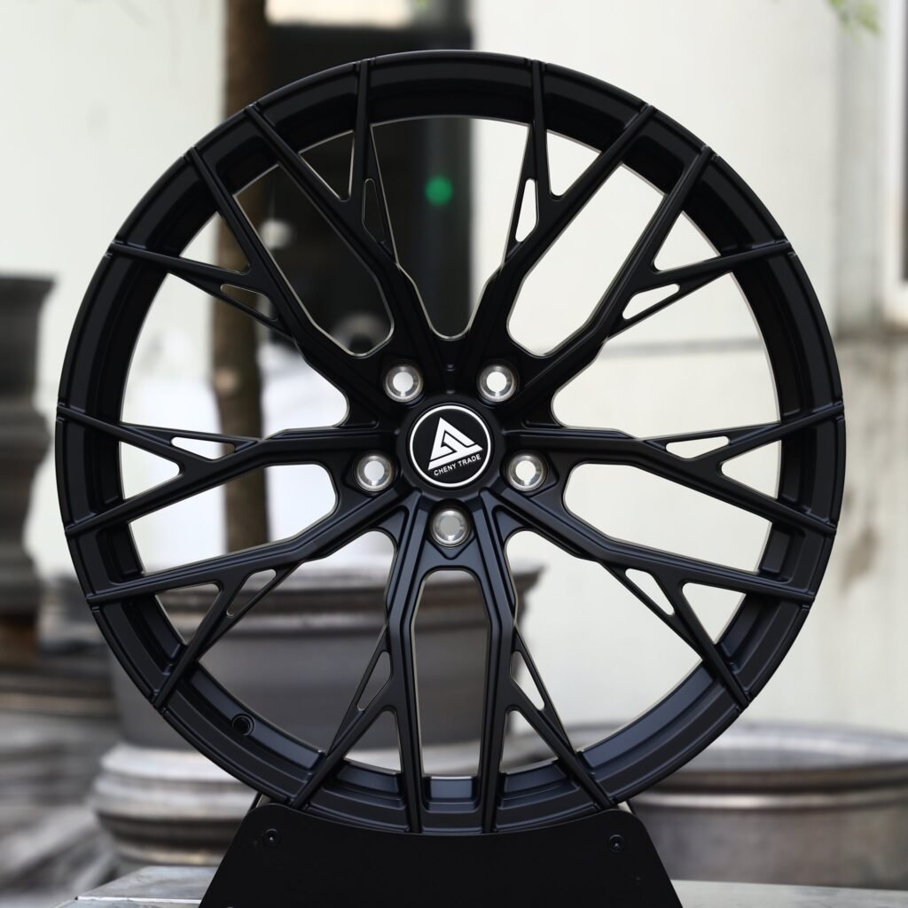 Porsche 911 wheels – Gloss Black Mesh Multi-Spoke, front view