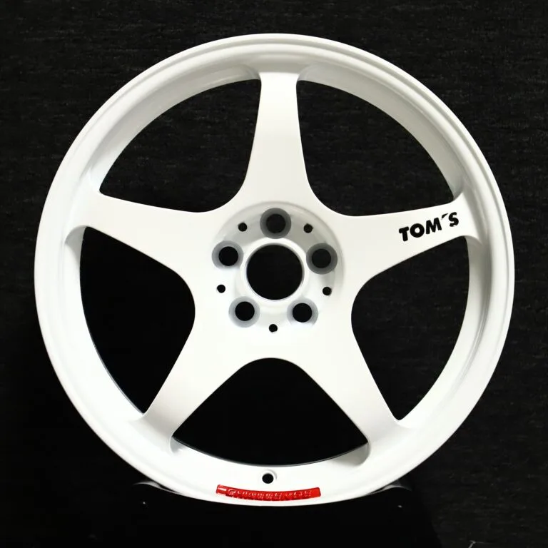 Porsche 911 / M3 Forged Wheels – Gloss White 5-Spoke Deep-Concave, front view