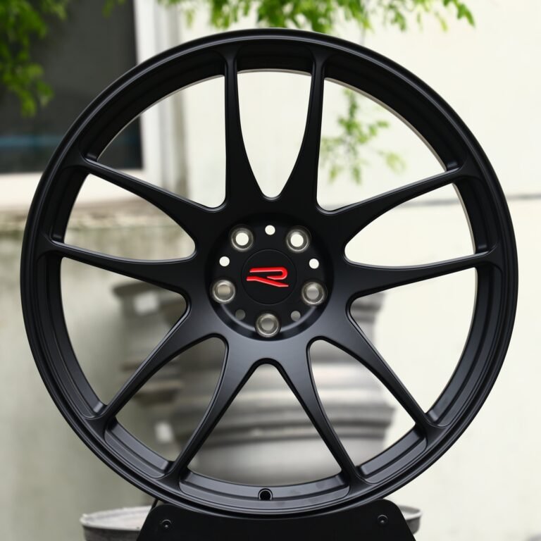 Porsche 911 wheels – Matte Black 10-Spoke, front view