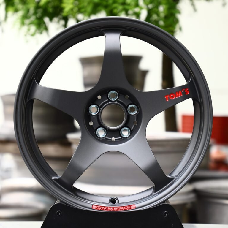 Porsche 911 wheels – Matte Gunmetal 5-Spoke, front view