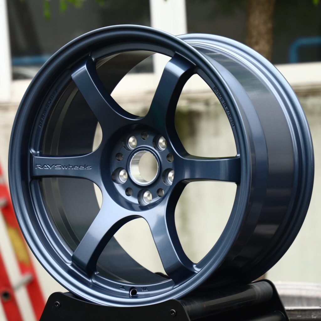 BMW M3 wheels – Matte Navy Blue 6-Spoke, angled view
