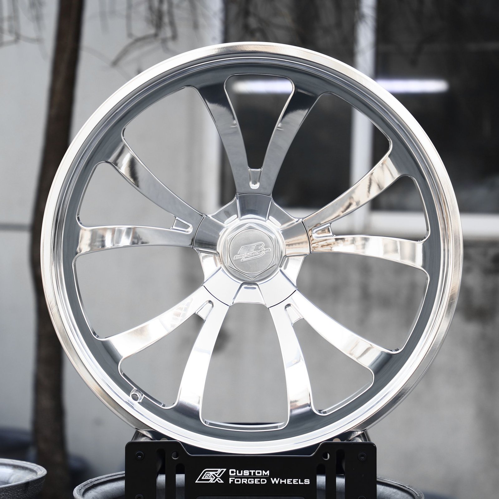 Porsche 911 wheels – Mirror Polished Split 5-Spoke, front view