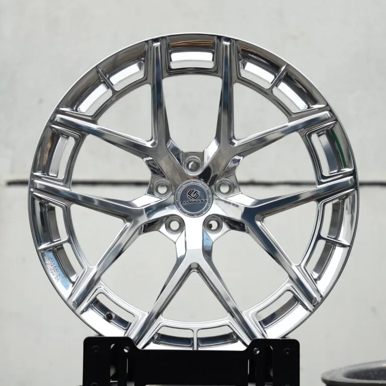 Porsche 911 / M3 Forged Wheels – Polished 5 Y-Spoke, front view
