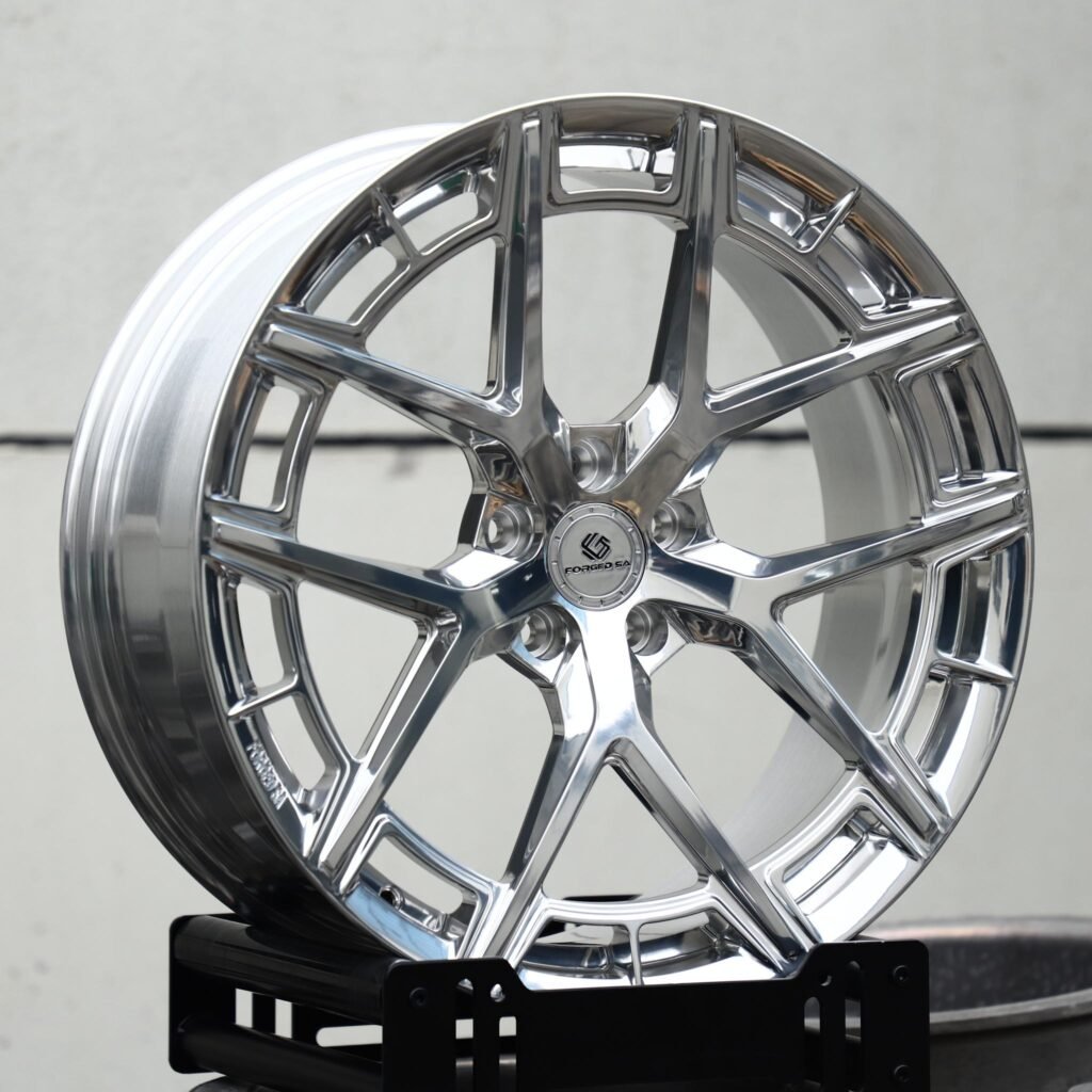 BMW M3 wheels – Polished 5 Y-Spoke, angled view