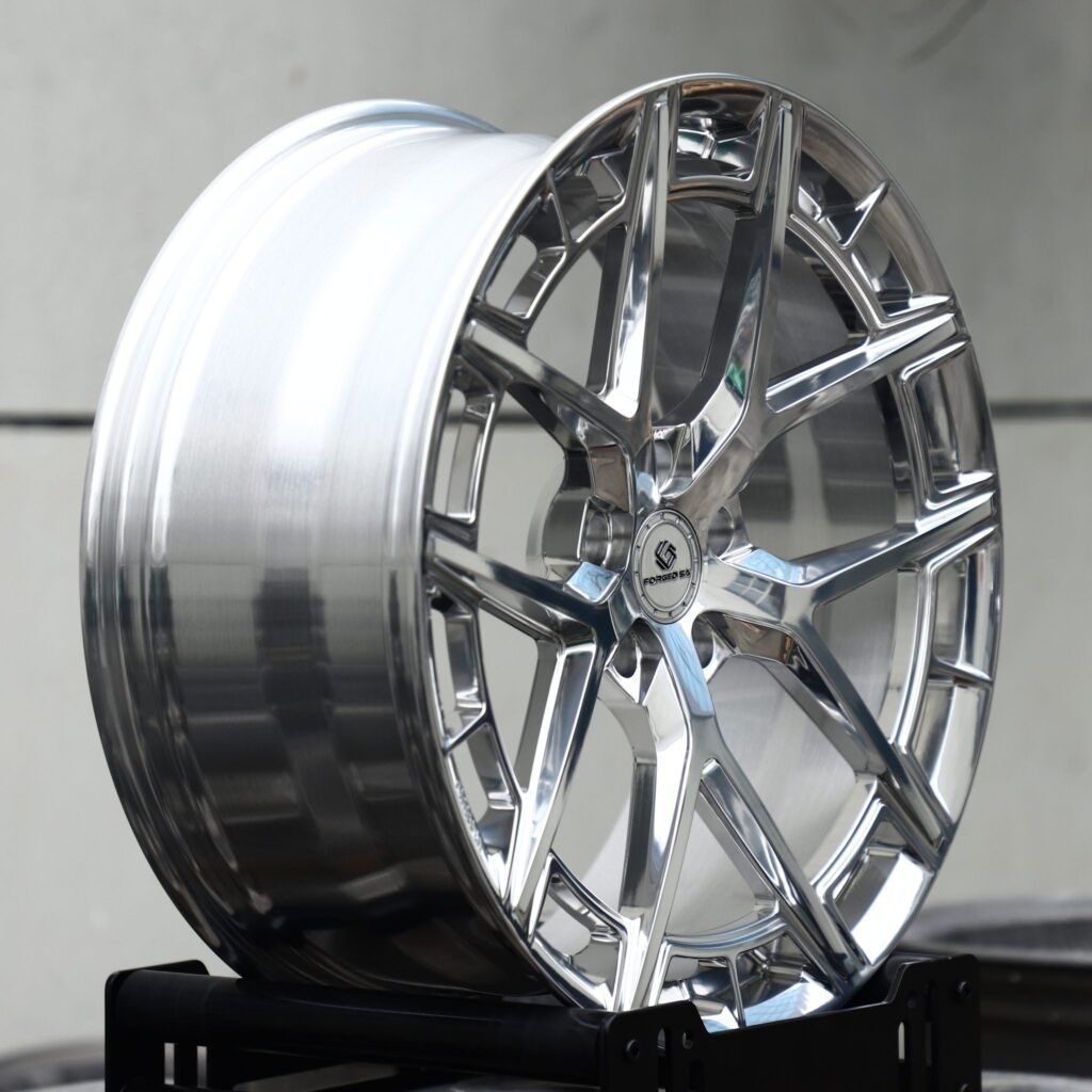5x130 wheels – Polished 5 Y-Spoke, side view