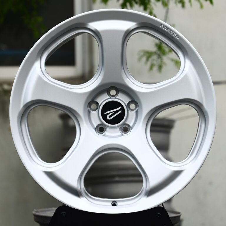 Porsche 911 wheels – Silver 5-Spoke, front view