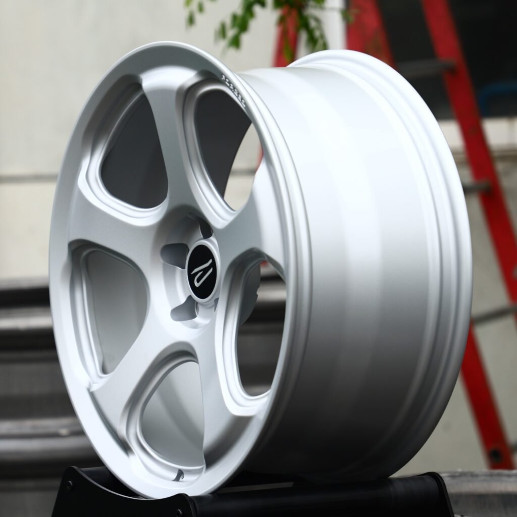 5x130 wheels – Silver 5-Spoke, side view