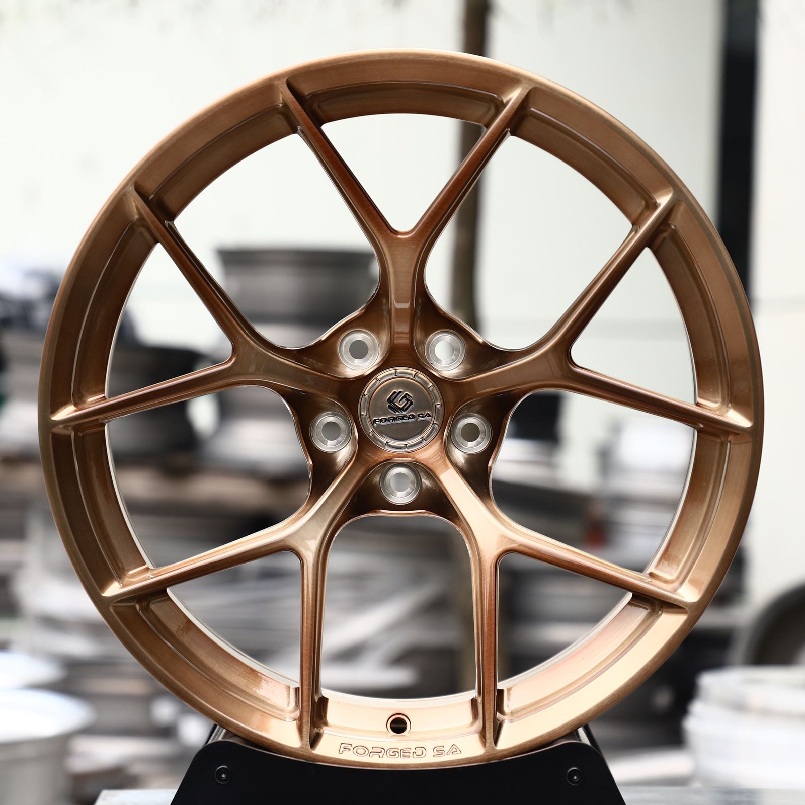 Porsche 911 wheels – Transparent Gold 5 Y-Spoke Concave, front view