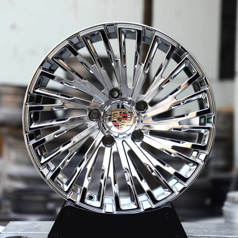 Porsche 911 wheels – Chrome Multi-Spoke Turbine (Porsche OEM-Style), front view