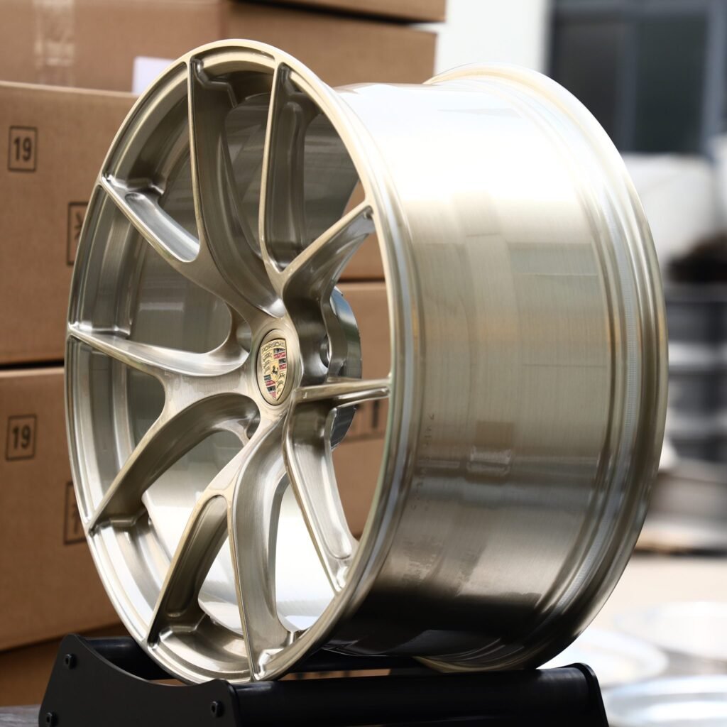 5x130 wheels – Transparent Gold 5 Y-Spoke (Porsche OEM-Style), side view