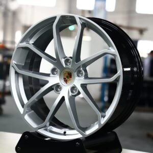 Porsche Style Bright Silver Multi-Spoke Machined Face Forged Wheels – Porsche 911 / Porsche Panamera Fitment (5-Lug)