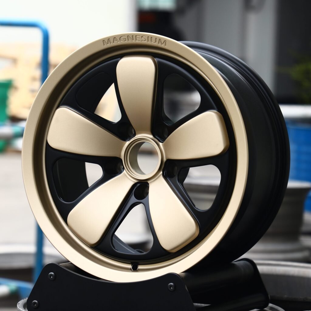 Porsche Panamera wheels – Porsche Style Custom Finish Center-Lock, angled view