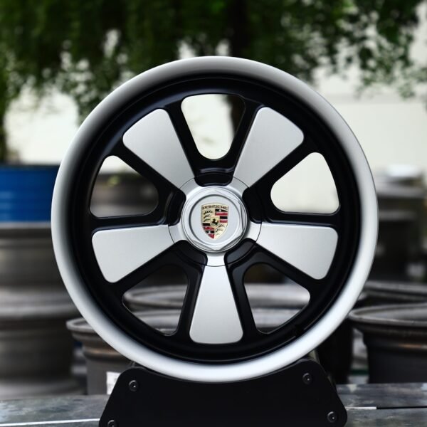 Porsche 911 wheels – Gloss Black 5-Spoke, front view