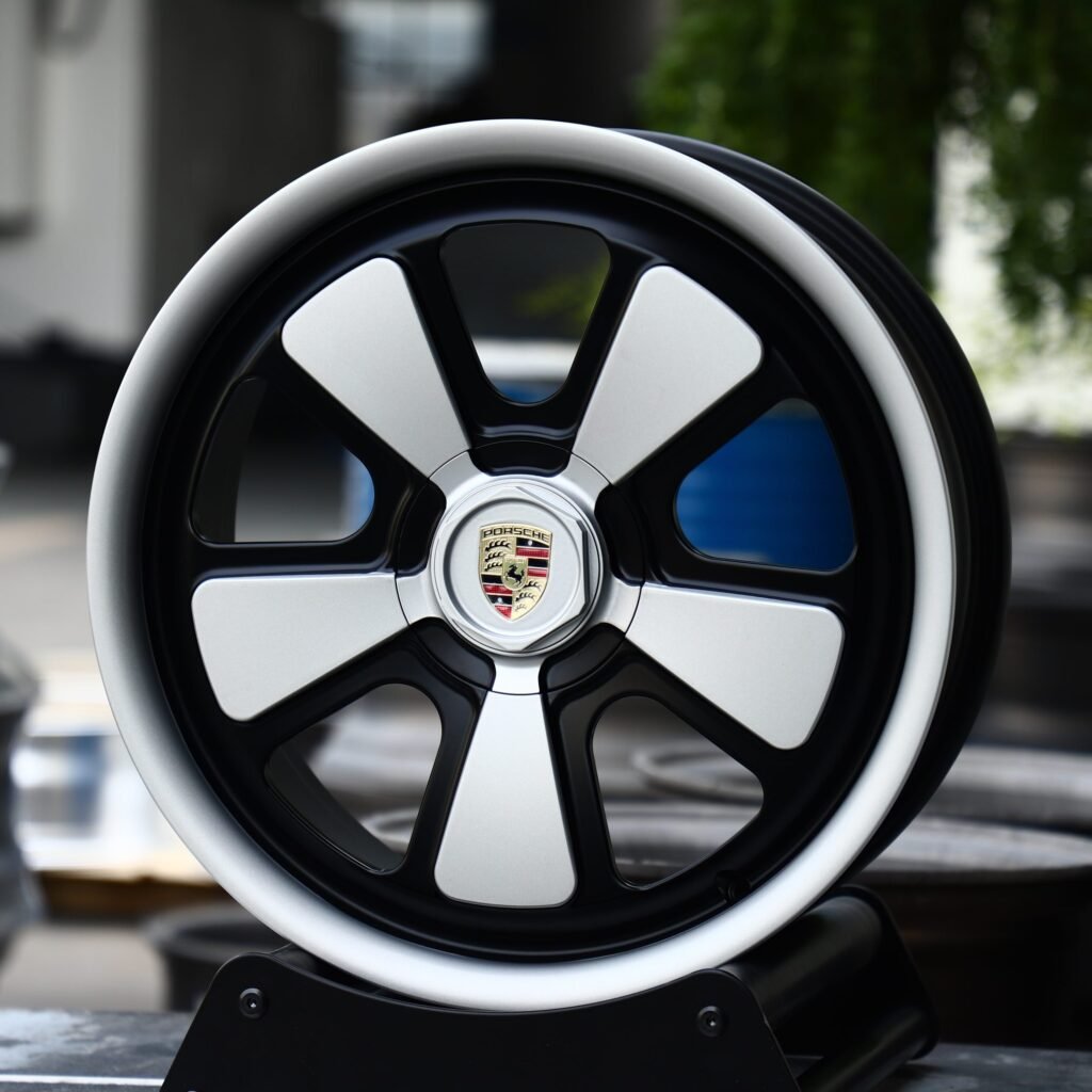 Porsche Style Gloss Black 5-Spoke Forged Wheels - Porsche 911 / Porsche Panamera Fitment (5-Lug) view 2