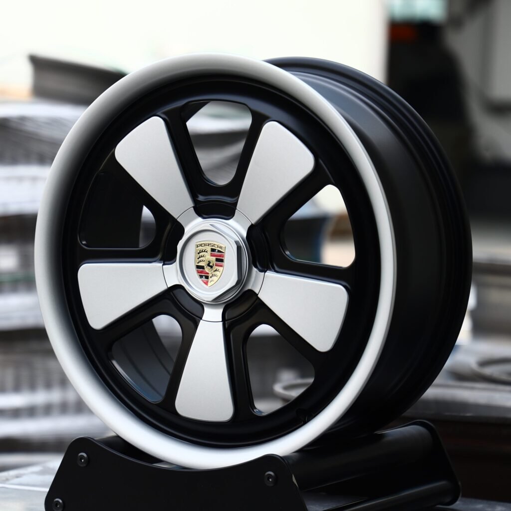 Porsche Style Gloss Black 5-Spoke Forged Wheels - Porsche 911 / Porsche Panamera Fitment (5-Lug) view 3