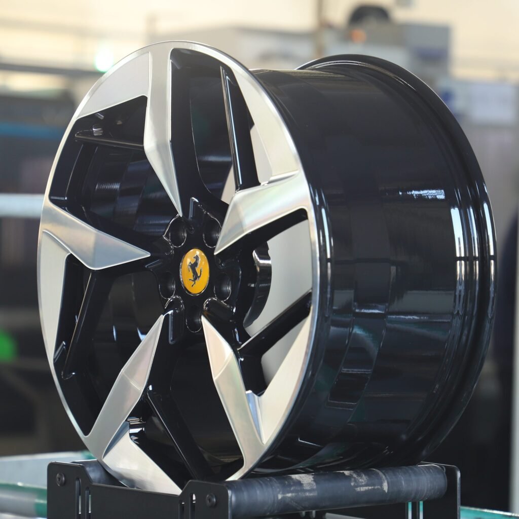Lamborghini Urus wheels – Gloss Black 5-Spoke Machined Face, lip and barrel detail