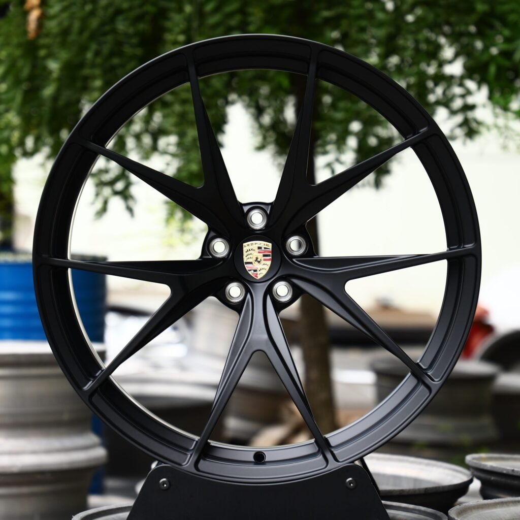 Porsche Style Gloss Black 5 Y-Spoke Forged Wheels - Porsche 911 / Porsche Panamera Fitment (5-Lug) Monoblock forged wheel