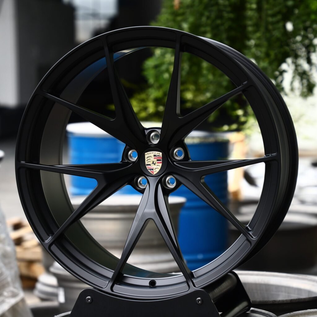 Porsche Style Gloss Black 5 Y-Spoke Forged Wheels - Porsche 911 / Porsche Panamera Fitment (5-Lug) view 2