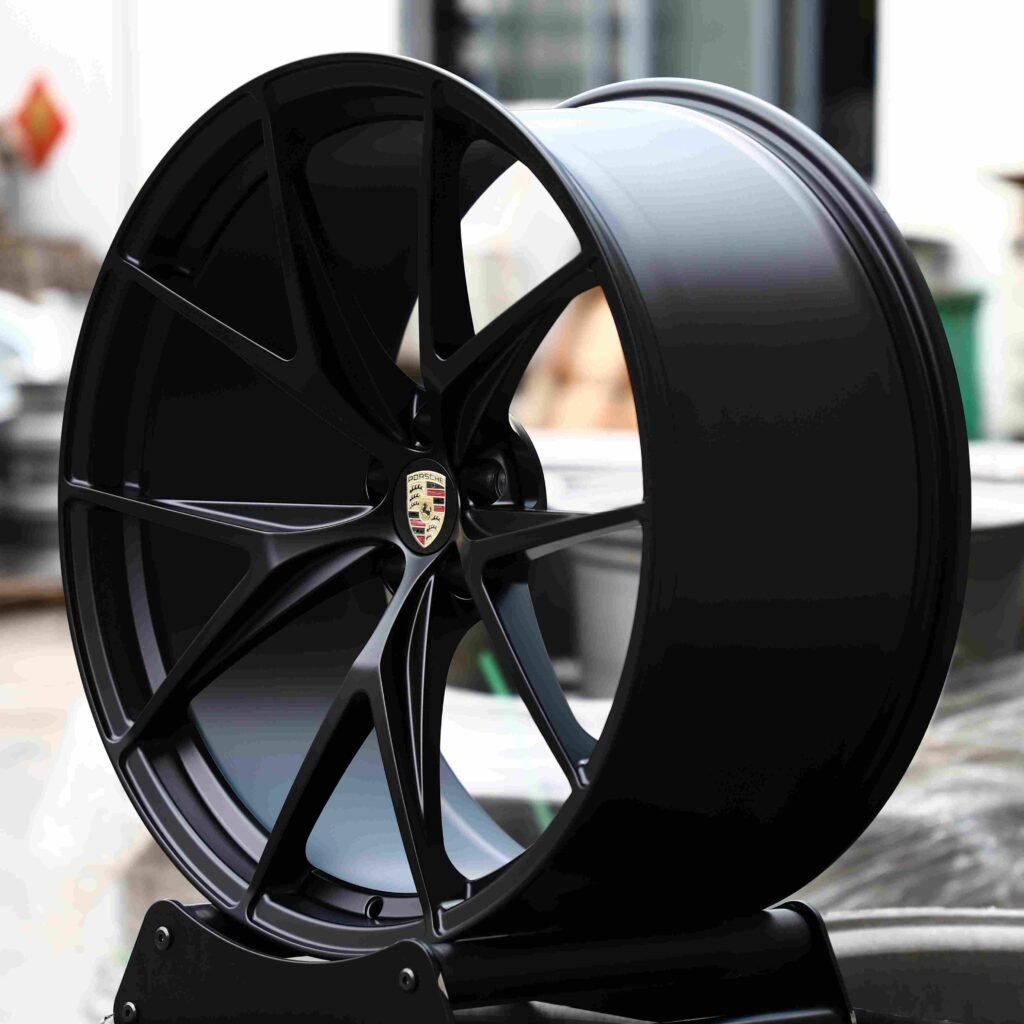 Porsche Style Gloss Black 5 Y-Spoke Forged Wheels - Porsche 911 / Porsche Panamera Fitment (5-Lug) view 4