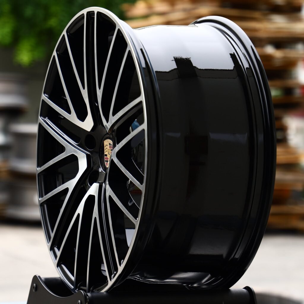 Porsche Style Gloss Black / Machined Multi-Spoke Forged Wheels - Porsche 911 / Porsche Panamera Fitment (5-Lug) Monoblock forged wheel