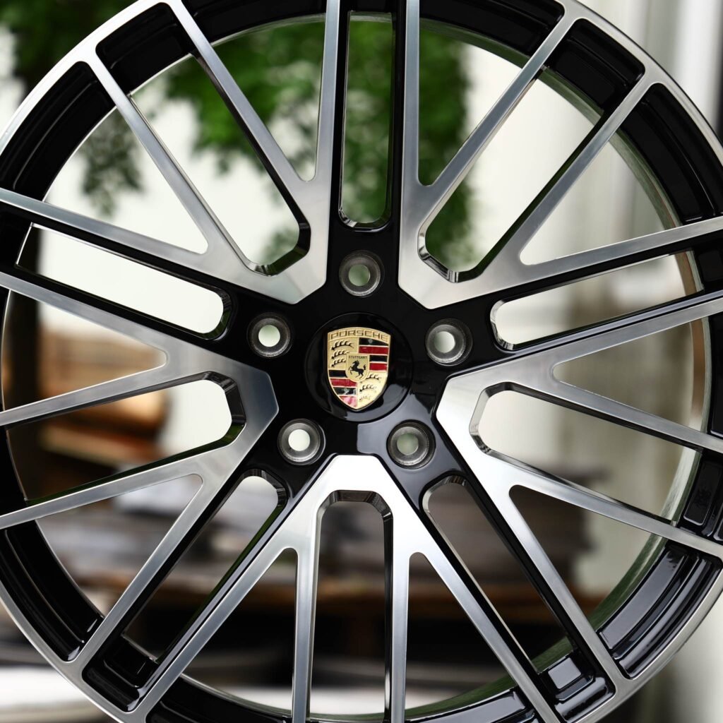 Porsche Style Gloss Black / Machined Multi-Spoke Forged Wheels - Porsche 911 / Porsche Panamera Fitment (5-Lug) view 2