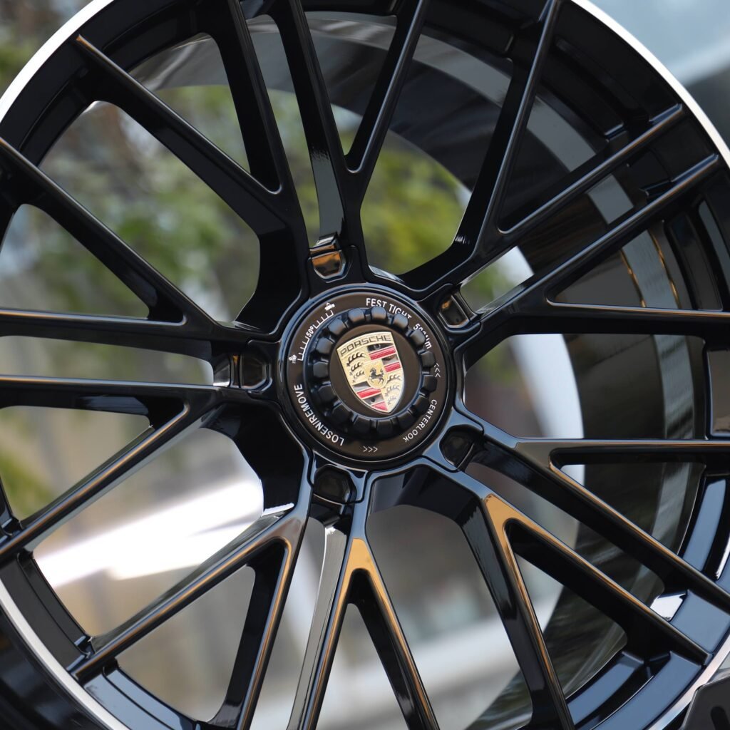 5x130 wheels – Gloss Black Multi-Spoke Machined Lip, side view