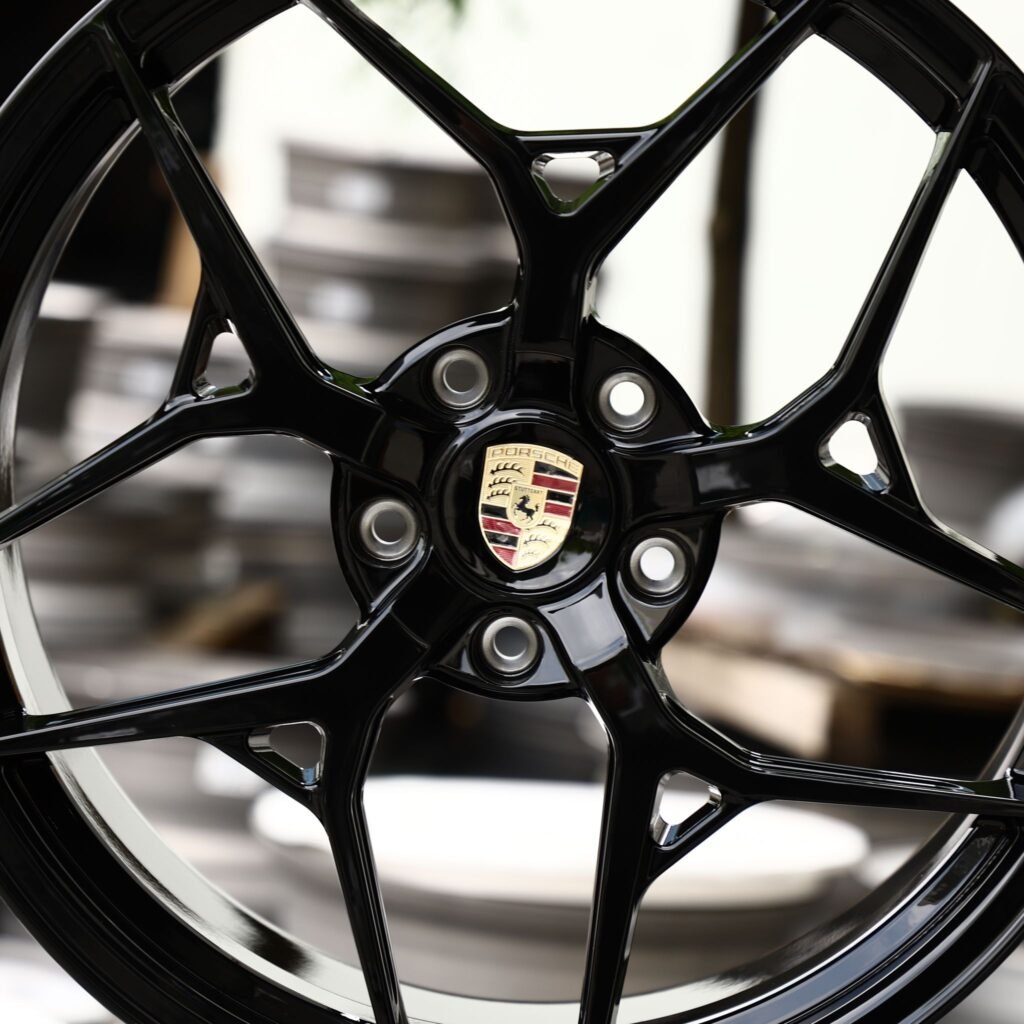 5x130 wheels – Gloss Black Split 5-Spoke, side view