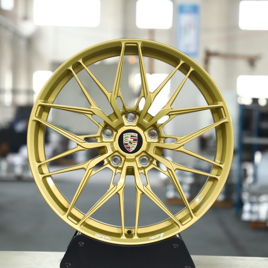 Porsche Style Gold 10 Y-Spoke Forged Wheels - Porsche 911 / Porsche Panamera Fitment (5-Lug) Monoblock forged wheel