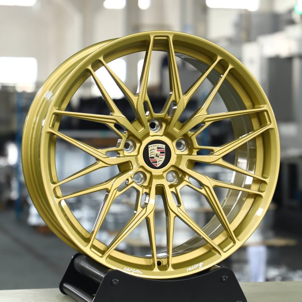 Porsche Style Gold 10 Y-Spoke Forged Wheels - Porsche 911 / Porsche Panamera Fitment (5-Lug) view 2
