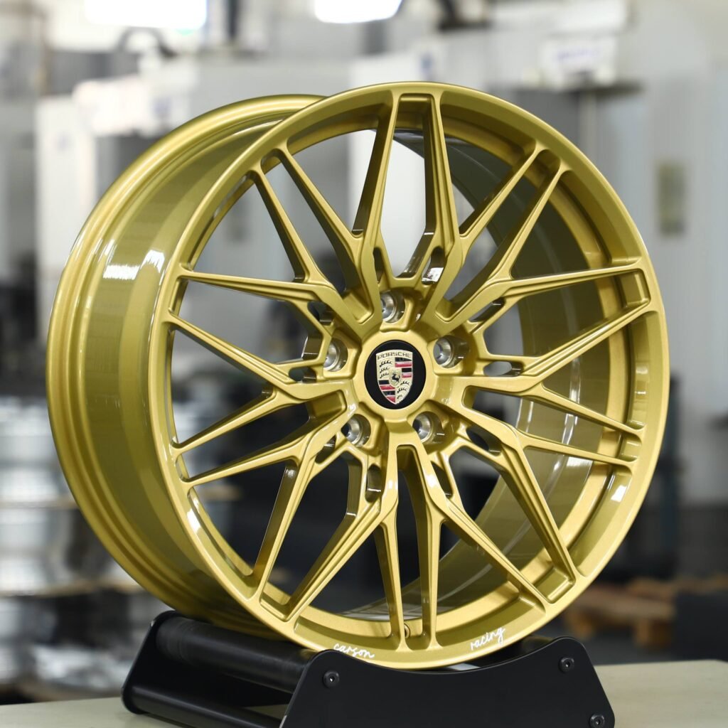 Porsche Style Gold 10 Y-Spoke Forged Wheels - Porsche 911 / Porsche Panamera Fitment (5-Lug) view 3