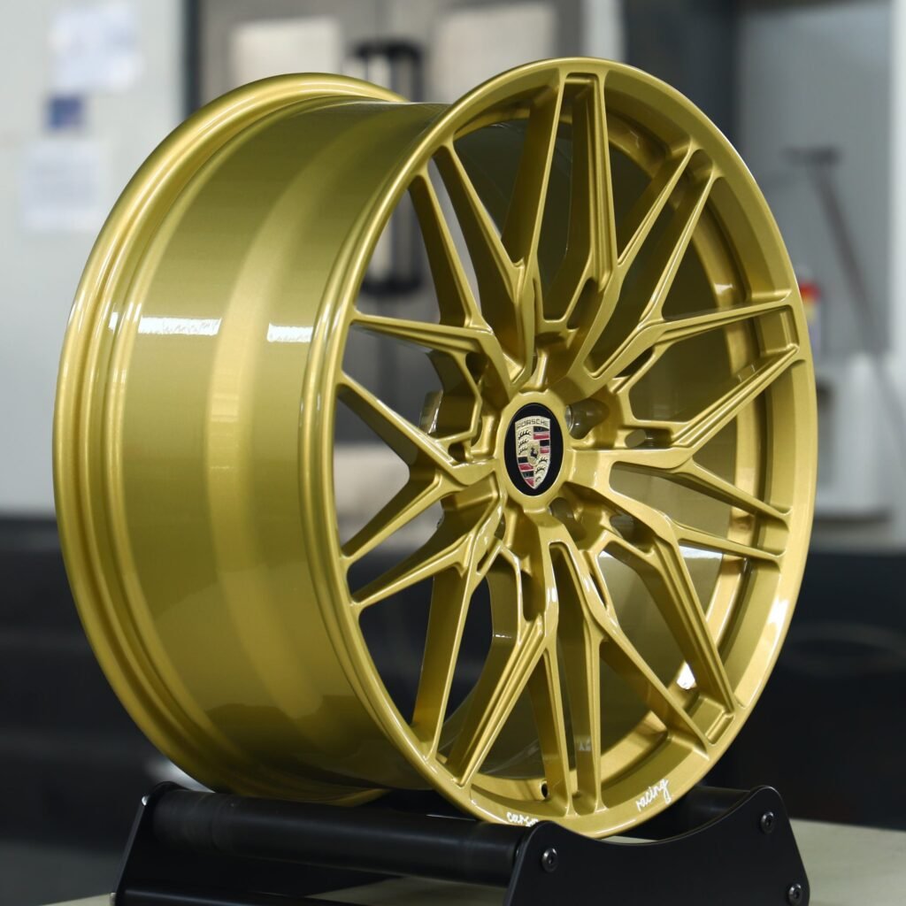 Porsche Style Gold 10 Y-Spoke Forged Wheels - Porsche 911 / Porsche Panamera Fitment (5-Lug) view 4