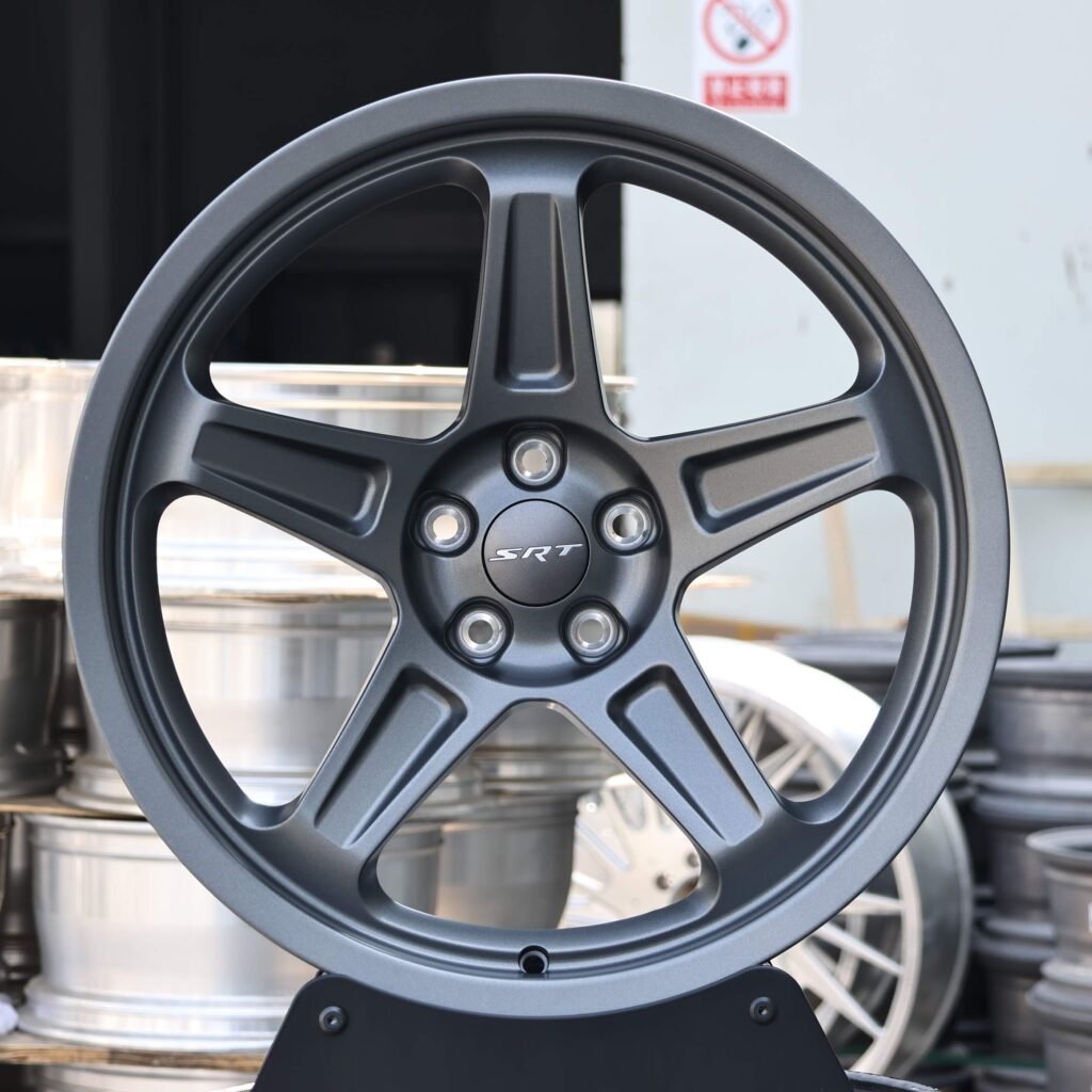 Porsche Style Matte Gray 5-Spoke Deep Lip Forged Wheels – Porsche 911 / Porsche Panamera Fitment (5-Lug)