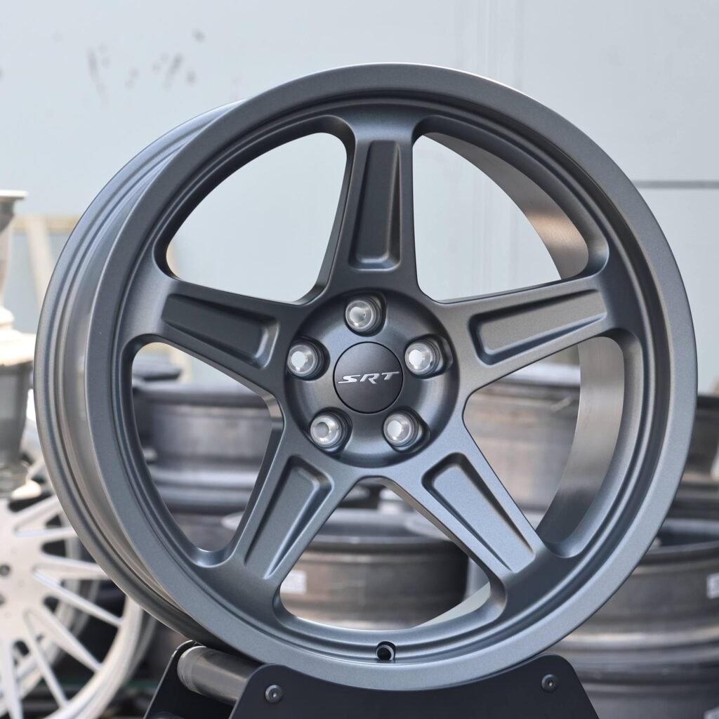 Porsche Style Matte Gray 5-Spoke Deep Lip Forged Wheels - Porsche 911 / Porsche Panamera Fitment (5-Lug) view 2
