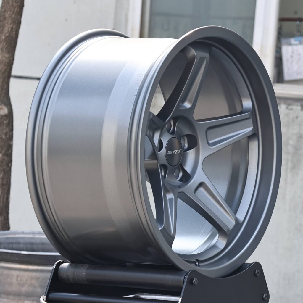 Porsche Style Matte Gray 5-Spoke Deep Lip Forged Wheels - Porsche 911 / Porsche Panamera Fitment (5-Lug) view 4