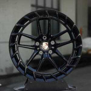 Porsche Style Matte Silver 10-Spoke Directional Forged Wheels – Porsche 911 / Porsche Panamera Fitment (5-Lug)