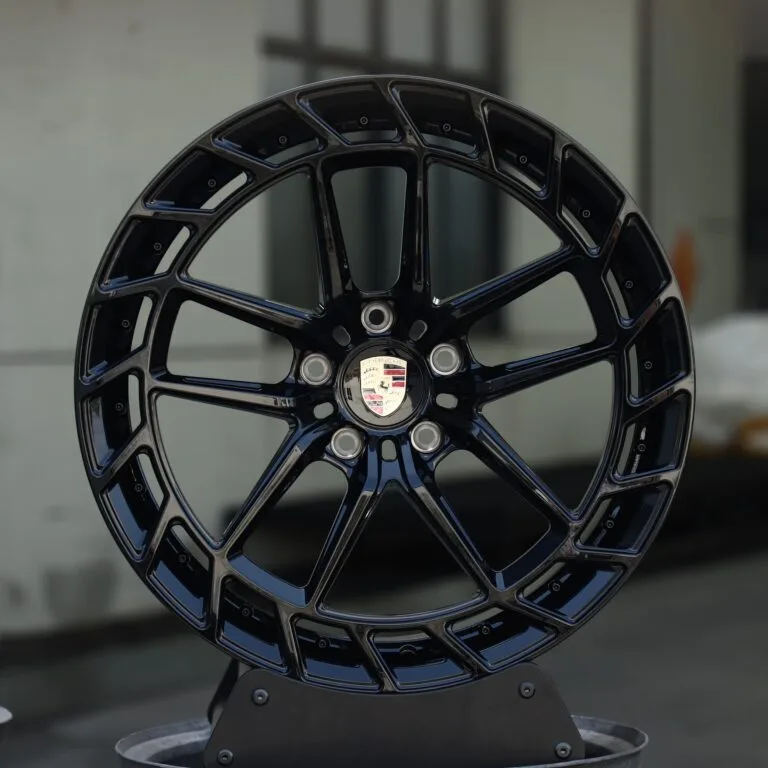 Porsche 911 wheels – Matte Silver 10-Spoke Directional, front view