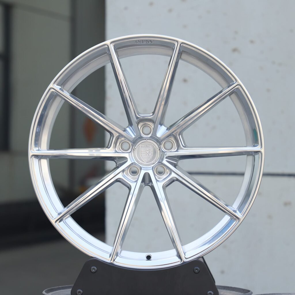 Cadillac CT5 wheels – Matte Silver 10-Spoke (Cadillac OEM-Style), front view