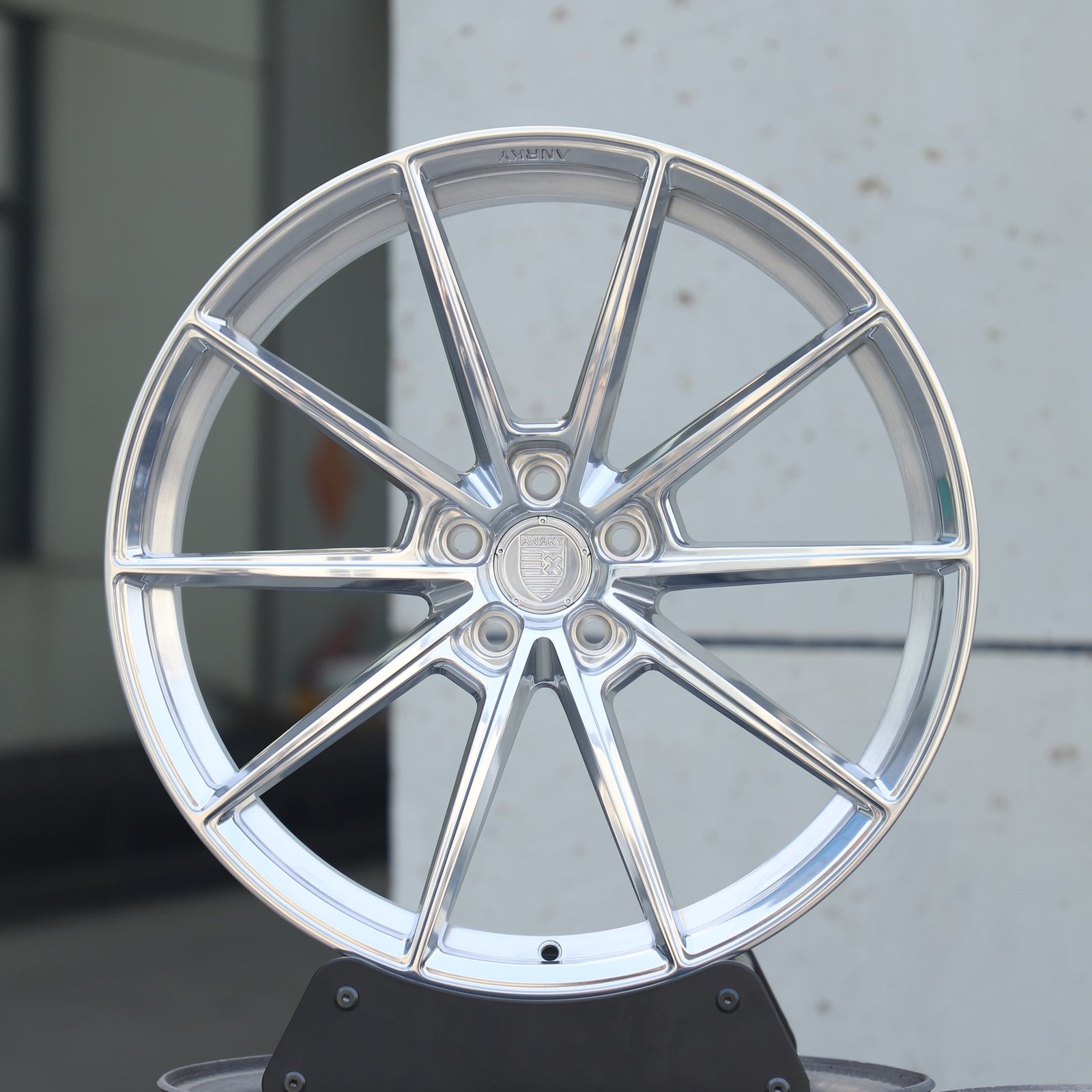 Cadillac CT5 wheels – Matte Silver 10-Spoke (Cadillac OEM-Style), front view